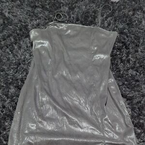 Glamorous Silver Strapless Dress by [Brand]